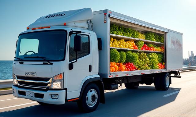 Cold chain refrigerated trucking for fresh produce and perishable goods from Miami Beach